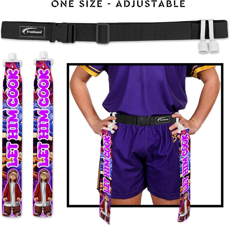 Trained Custom Flag Football Belt Set Includes 2 Pop Flag Football Flags and Belt | Durable Adult Flag Football Belts - Image 3